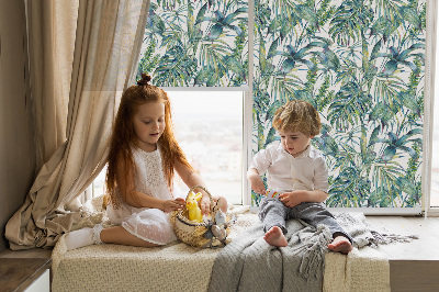 Rolgordijn voor het raam Tropische bladeren