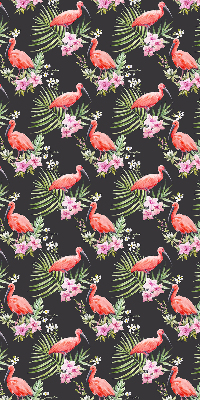 Rolgordijn voor het raam Flamingo's op planten