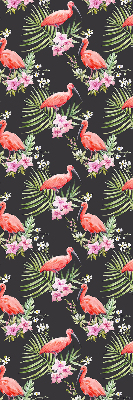 Rolgordijn voor het raam Flamingo's op planten