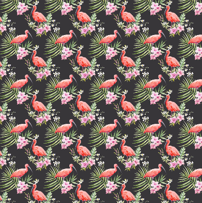 Rolgordijn voor het raam Flamingo's op planten