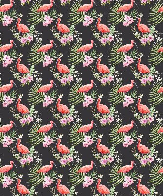 Rolgordijn voor het raam Flamingo's op planten