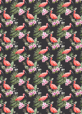 Rolgordijn voor het raam Flamingo's op planten