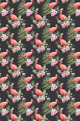 Rolgordijn voor het raam Flamingo's op planten