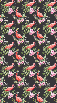 Rolgordijn voor het raam Flamingo's op planten