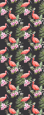 Rolgordijn voor het raam Flamingo's op planten