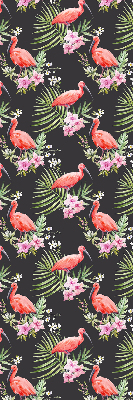 Rolgordijn voor het raam Flamingo's op planten