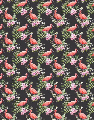 Rolgordijn voor het raam Flamingo's op planten