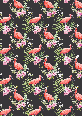 Rolgordijn voor het raam Flamingo's op planten