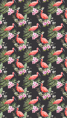 Rolgordijn voor het raam Flamingo's op planten