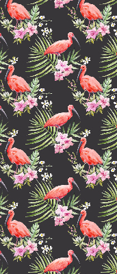 Rolgordijn voor het raam Flamingo's op planten