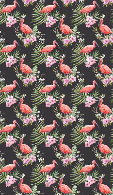 Rolgordijn voor het raam Flamingo's op planten