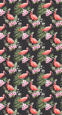 Rolgordijn voor het raam Flamingo's op planten