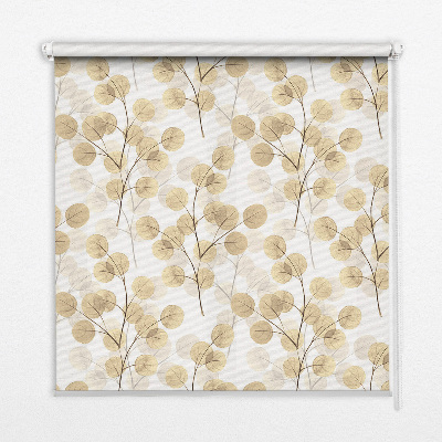 Rolgordijn voor het raam Gele takken