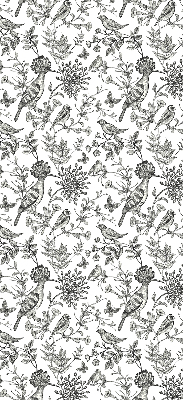 Rolgordijn voor het raam Getekende vogels en planten