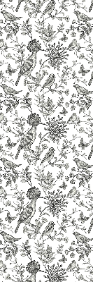 Rolgordijn voor het raam Getekende vogels en planten