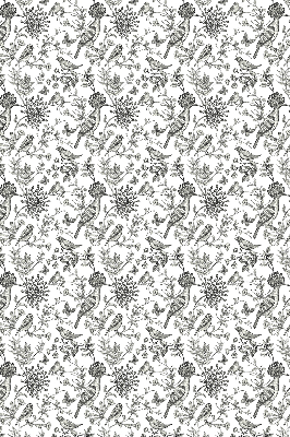 Rolgordijn voor het raam Getekende vogels en planten