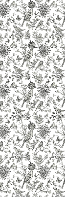 Rolgordijn voor het raam Getekende vogels en planten