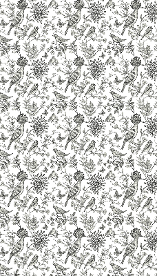 Rolgordijn voor het raam Getekende vogels en planten