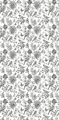 Rolgordijn voor het raam Getekende vogels en planten