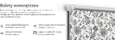 Rolgordijn voor het raam Getekende vogels en planten