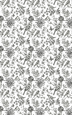 Rolgordijn voor het raam Getekende vogels en planten