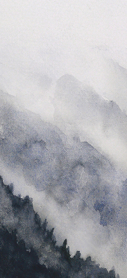 Rolgordijn verduisterend Mistige bergen