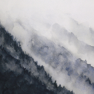 Rolgordijn verduisterend Mistige bergen