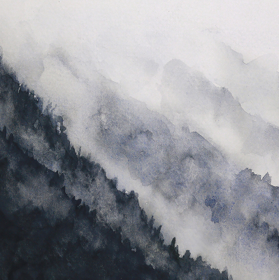 Rolgordijn verduisterend Mistige bergen