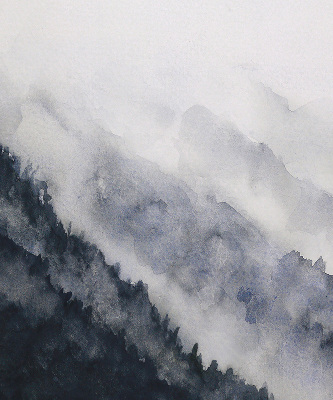 Rolgordijn verduisterend Mistige bergen