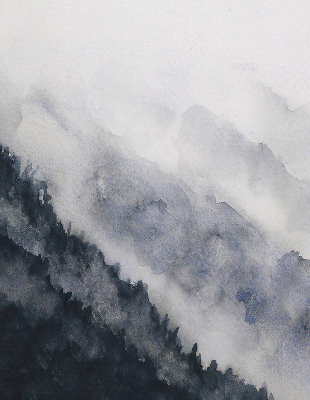 Rolgordijn verduisterend Mistige bergen