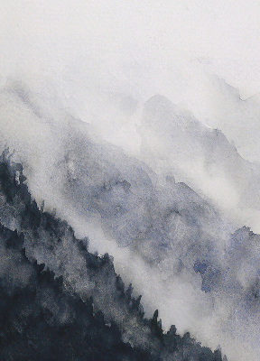 Rolgordijn verduisterend Mistige bergen