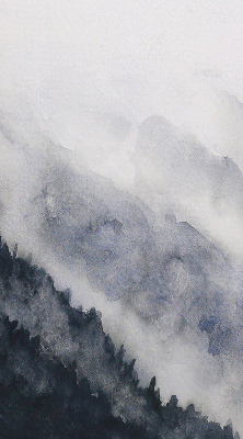 Rolgordijn verduisterend Mistige bergen