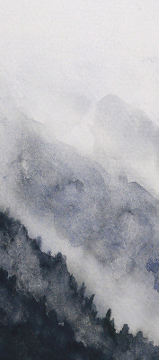 Rolgordijn verduisterend Mistige bergen