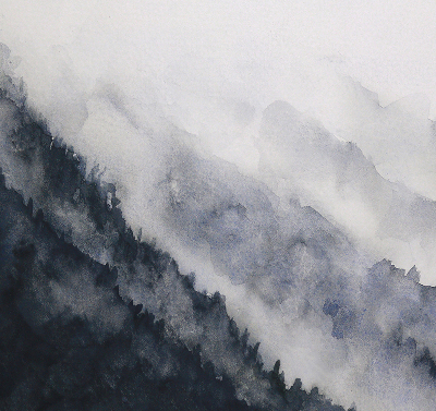 Rolgordijn verduisterend Mistige bergen