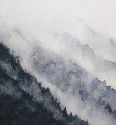 Rolgordijn verduisterend Mistige bergen