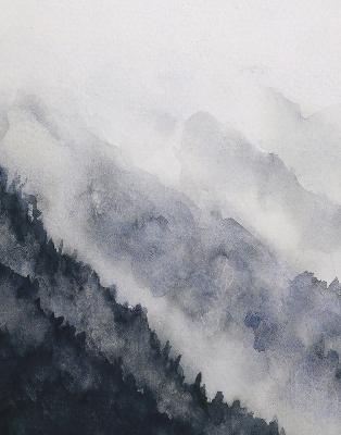 Rolgordijn verduisterend Mistige bergen