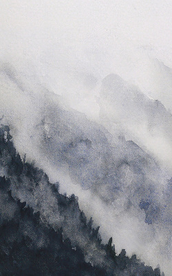 Rolgordijn verduisterend Mistige bergen