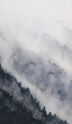 Rolgordijn verduisterend Mistige bergen