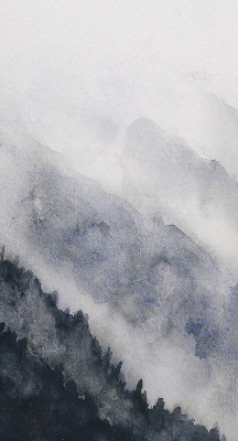 Rolgordijn verduisterend Mistige bergen