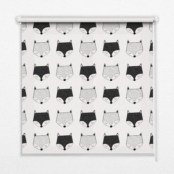 Rolgordijn voor het raam Getekende vossenkoppen