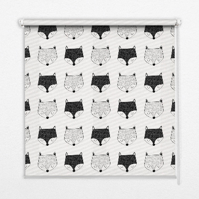 Rolgordijn voor het raam Getekende vossenkoppen