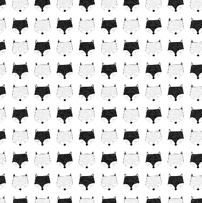 Rolgordijn voor het raam Getekende vossenkoppen