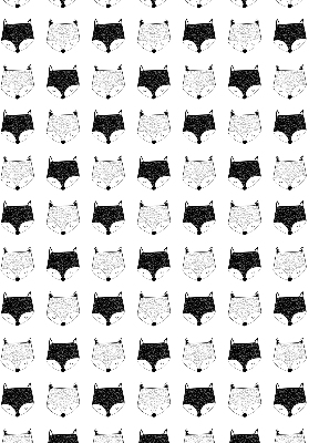 Rolgordijn voor het raam Getekende vossenkoppen