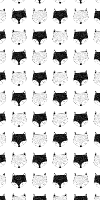 Rolgordijn voor het raam Getekende vossenkoppen