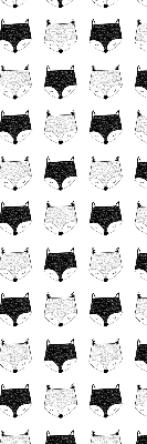 Rolgordijn voor het raam Getekende vossenkoppen