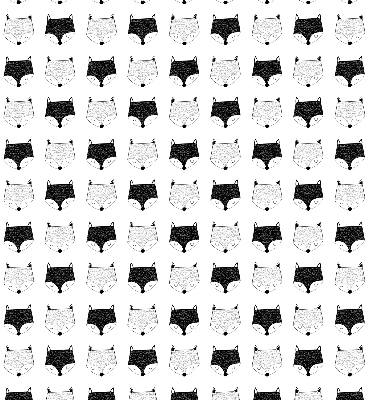 Rolgordijn voor het raam Getekende vossenkoppen