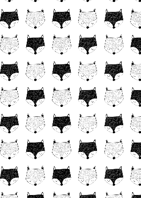 Rolgordijn voor het raam Getekende vossenkoppen