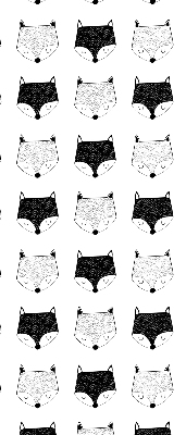 Rolgordijn voor het raam Getekende vossenkoppen