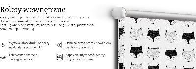 Rolgordijn voor het raam Getekende vossenkoppen