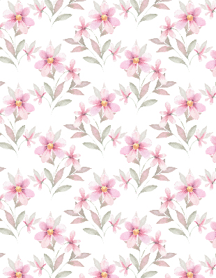 Rolgordijn voor het raam Roze bloemen